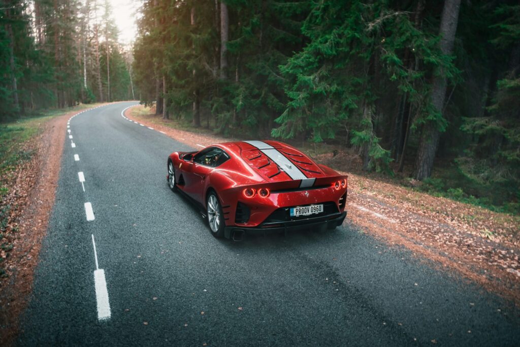 Car photography in Atlanta — cinematic road shot of a sport car by Hendley Digital